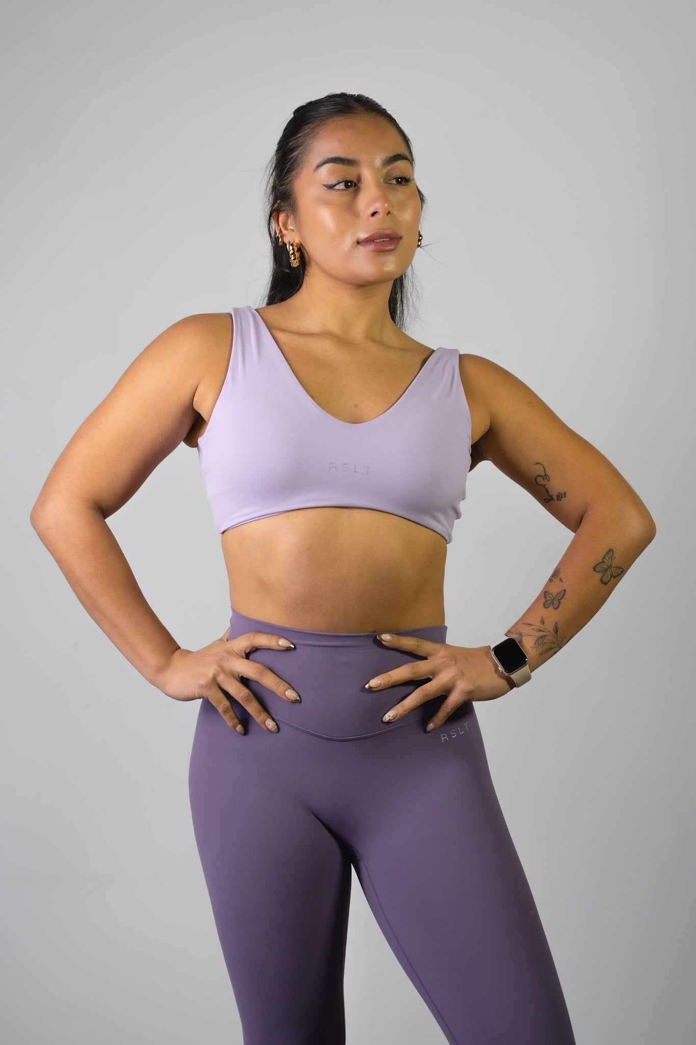 Purple Set Bra + Legging + Hoodie