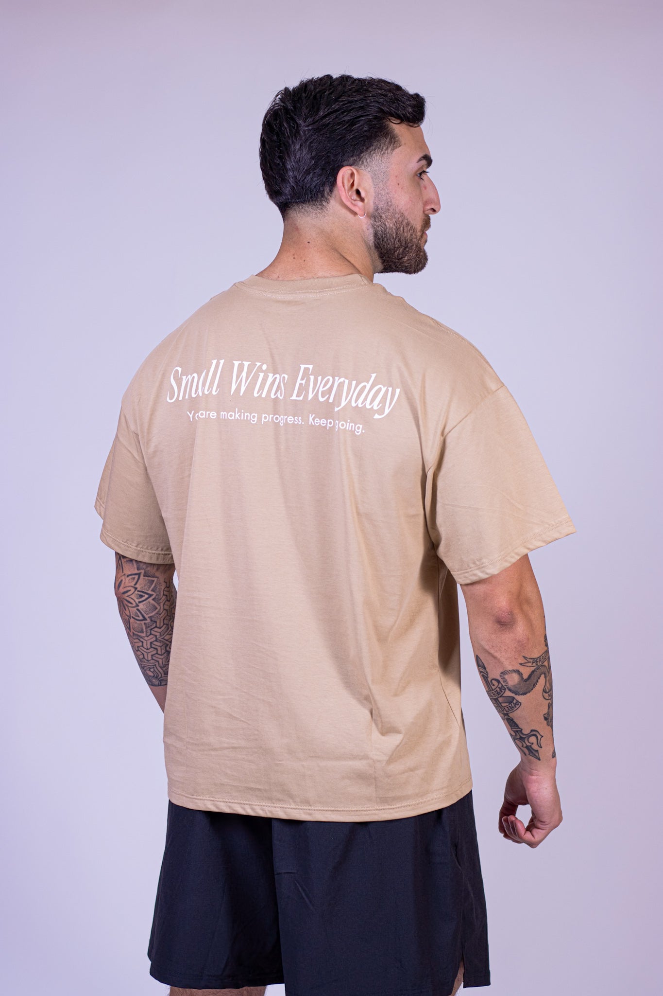 Oversize Shirt • Small Wins Every Day, Camel